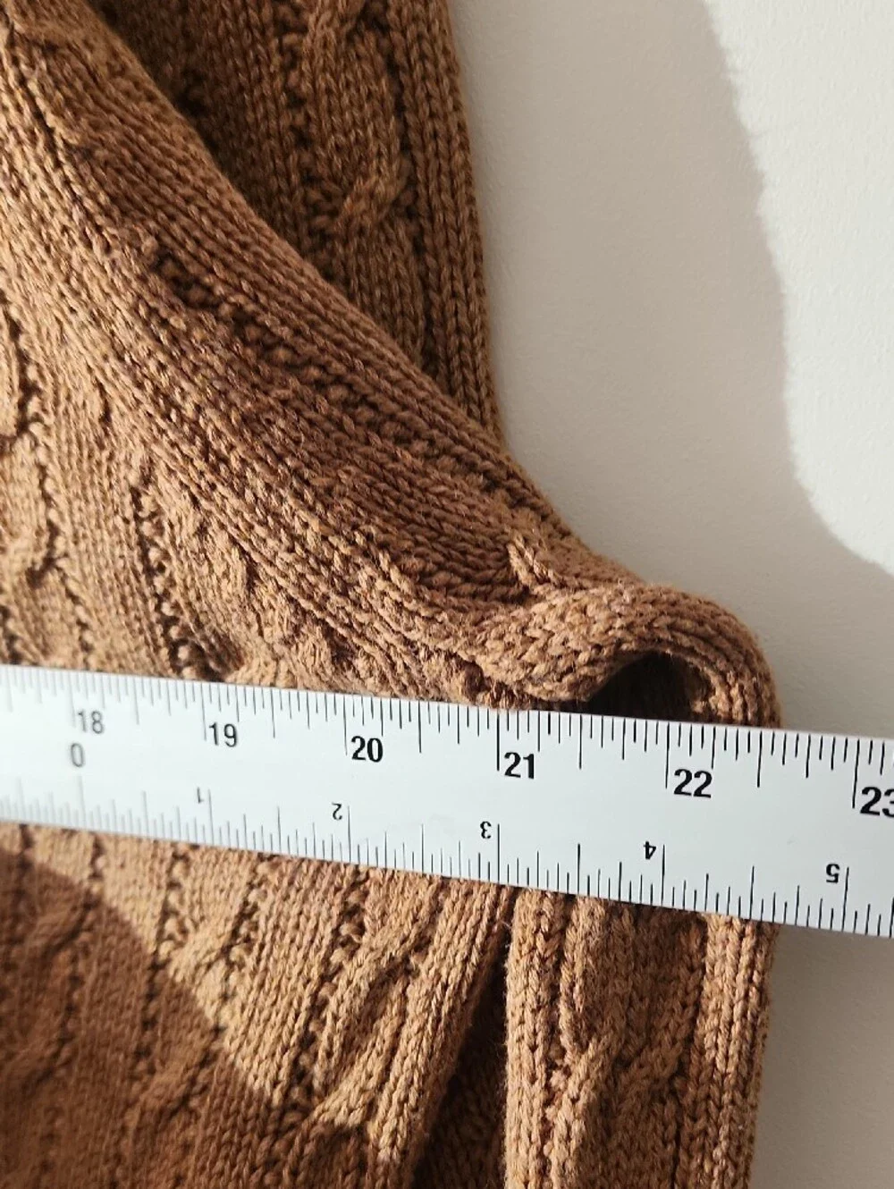 J.Crew Men's Cable-Knit Crewneck Sweater Tan Brown Size XL Preppy Classic